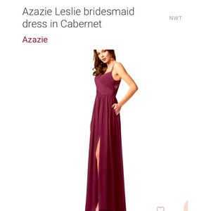 Azazie Leslie Bridesmaid Dress - Cabernet - Size 00